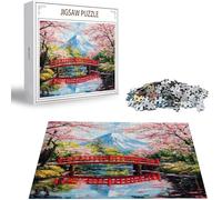 Puzzle 1000 Pezzi, 3 4 5 Anni Puzzle Giappone 6 7 8 Anni Giochi Educativi Sostenibili Con Motivi Per Adulti Da Gioco in Legno Di Alta Qualità Jigsaw Fiori di ciliegio per Gioco Familiare H-5726