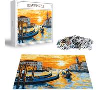 Puzzle 1000 Pezzi, 3 4 5 Anni Puzzle Venezia 6 7 8 Anni Giochi Educativi Sostenibili Con Motivi Per Adulti Da Gioco in Legno Di Alta Qualità Jigsaw Paesaggio per Gioco Familiare, Regalo Natale H-5897