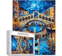 Puzzle 1000 Pezzi, 3 4 5 Anni Puzzle Venezia 6 7 8 Anni Giochi Educativi Sostenibili Con Motivi Per Adulti Da Gioco in Legno Di Alta Qualità Jigsaw Città dell'acqua per Gioco Familiare, Regalo H-1901