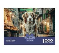 Puzzle 1000 Pezzi 52x38cm - Cane Incrociato nella Città Vecchia, Gioco Familiare Divertente e Anti-Stress