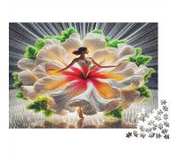 Puzzle 1000 pezzi Abito a Petali Floreali in Cartone Riciclato Ecologico per Adulti, Gioco Educativo, Per Decorazione Murale e Regali, 52x38cm