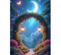 Puzzle 1000 pezzi Adulti, Giochi Educativo e Giocattoli Sfida, Puzzles Divertenti per Uomo e Donna, jigsaw puzzle Adulti Regalo, Tema:Vista notturna sul giardino