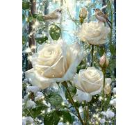 Puzzle 1000 pezzi Adulti, Giochi Educativo e Giocattoli Sfida, Puzzles Divertenti per Uomo e Donna, jigsaw puzzle Adulti Regalo, Tema:Boschi Rose Uccelli