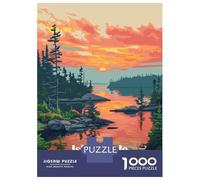 Puzzle 1000 Pezzi Adulti, Isle Royale National Park Sunset, Intrattenimento Da Interno, Regalo Per Adulti, Pezzi Resistenti, 52x38cm/1000pcs