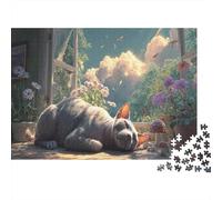 Puzzle 1000 Pezzi - Adulti Per, Classici Giochi Relax - Sleeping Sphynx Cat in Sun Pet, Parete Da Decorazione 70x50cm/1000pcs