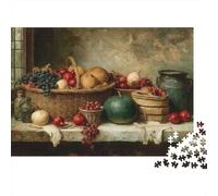 Puzzle 1000 Pezzi - Adulti Per, Classici Giochi Relax - Still Life Fruit Basket Scenery, Parete Da Decorazione 38x26cm/1000pcs