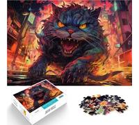 Puzzle 1000 pezzi Adulti Un Gatto oversize Una Città caotica Giochi Divertenti in Famiglia Compleanni e Regali Unici, Adatto per Adolescenti 14 Anni e Oltre 26x38cm