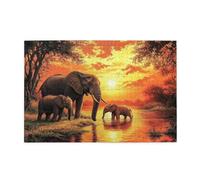 Puzzle 1000 Pezzi, Africa Puzzle Arte 75x50cm Jigsaw Grandi Dimensioni per Adulti, Jigsaw Giochi Intrattenimento Creativo, Classici Gioco Familiare per Decorazione Parete, Regalo Donna Elefante p-702