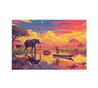 Puzzle 1000 Pezzi, Africa Puzzle Arte 75x50cm Jigsaw Grandi Dimensioni per Adulti, Jigsaw Giochi Intrattenimento Creativo, Classici Gioco Familiare per Decorazione Parete, Regalo Donna Animale p-1205