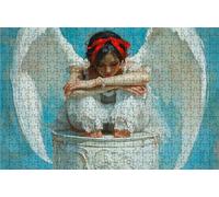 Puzzle 1000 Pezzi, Ala Puzzle 1000 Pezzi per Adulti, Giochi di Puzzles Angelo Legno per Tutta la Famiglia, DIY Puzzles per Quadri Moderni Soggiorno Regalo Donna Uomo Festival 50 x 75 CM RXPT-4166