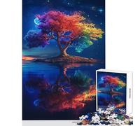 Puzzle 1000 pezzi Albero arcobaleno cosmico Giocattoli antistress Regali di Babbo Natale segreto Gioco educativo Lista dei desideri con Babbo Natale Dimensioni 50x75cm