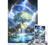 Puzzle 1000 pezzi Albero arcobaleno spirituale Giocattoli fai da te Regali per donne Uomini per gioco educativo Migliora l'amore tra coppie Dimensioni 38x26cm