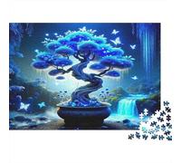 Puzzle 1000 Pezzi Albero della Vita, Arte Bonsai Blu, Rilassante e Concentrazione, Cartone Often per Ragazzi 14+ Anni, Regalo Famiglia, 70x50cm