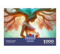 Puzzle 1000 Pezzi Albero della Vita - Silhouette Angelo & Pancia Incinta, Decorazione da Parete, Regalo 70x50cm