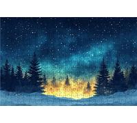 Puzzle 1000 Pezzi Albero Puzzle 1000 Pezzi Legno per Adulti Cielo Stellato, Splendidamente Confezionato in Una Scatola di Cartone, Trasportabile in Una Borsa a Rete per Regalo Donna 75x50 cm RXPT-1355