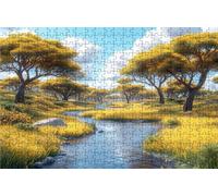 Puzzle 1000 Pezzi Albero Puzzle 1000 Pezzi Legno per Adulti Paesaggio, Splendidamente Confezionato in Una Scatola di Cartone, Trasportabile in Una Borsa a Rete per Regalo Donna 50 x 75 cm RXPT-10565