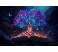 Puzzle 1000 Pezzi Albero Puzzle Adulti Sfida Impossibili Jigsaws Farfalla Classica 3D Pattern Art Jigsaws per Divertimento Adulti e Bambina, Gioco Familiare, Festa Aziendale,Regali Donne 75x50cm C-902