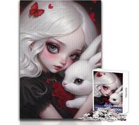 Puzzle 1000 pezzi Alice e il coniglio bianco, giocattolo, gioco intellettuale, educativo, regali di Babbo Natale segreto, dimensioni 50x75cm