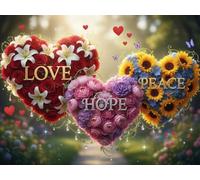 Puzzle 1000 pezzi Amore e pace per Adulti, 75x50cm Puzzle Adulti 1000 pezzi, Giochi Di Puzzle per Tutta La Famiglia, Un Regalo Festivo per Gli Amici in Una Bella Confezione
