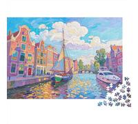 Puzzle 1000 Pezzi Amsterdam Canal Sailboats And Yachts, Per Amore E Amico, Giochi, Puzzle Difficile Sfida, Classici Idea Regalo 1000pcs (75x50cm)