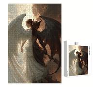 Puzzle 1000 Pezzi - Angelo & Donna - Puzzle in Legno Durevole con Lettere sul Retro - 75 x 50 cm - Hobby Creativo Senza Polvere - Articolo per Collezionisti e 14 Anni in Su P3#1324