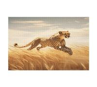 Puzzle 1000 Pezzi Animal Leopard Per Adulti E Bambini Puzzles Con Tavola Di Legno Decorazione Della Famiglia (75×50cm)
