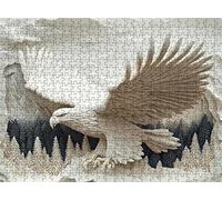 Puzzle 1000 Pezzi animale Aquile(2), Puzzles Legno XXL 75x50 cm, Puzzles Adulti Confezionato con Squisita Cura, Stimola Memoria, Puzzle 1000 Tra Loro Lettere Sul Retro, Regalo Uomo e Donna s7h-227
