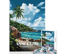 Puzzle 1000 pezzi Anse Lazio Seychelles Spiaggia tropicale fai da te Giocattoli regali per donne e uomini per gioco educativo Migliora l'amore tra coppie Dimensioni 38x52cm