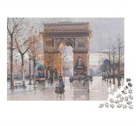 Puzzle 1000 pezzi Arco di Trionfo | Strada di Parigi | Rilassante e stimolante | Cartone riciclato per adulti e bambini | 70x50cm