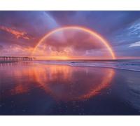 Puzzle 1000 Pezzi arcobaleno Puzzle Legno spiaggia, n-12 | Jigsaw Puzzles 75x50cm, Marcature di Lettere Sul Retro, Giochi Divertenti, Famiglia Relax, Regalo per Amore e Amico