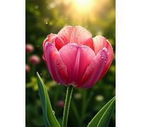 Puzzle 1000 Pezzi Arte Fiore Goccia Rugiada, 75x50cm Fai Da Te Puzzle Impossibili 1000 Pezzi per Adulti, Alta Qualità di Stampa, Poster Incluso, Sfida Creativa Regalo per Amore e Amico Tulipani
