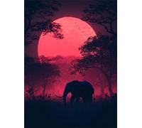 Puzzle 1000 Pezzi Arte per Adulti e Ragazzi, Puzzle Africa in Legno Adulti, Idea Regalo Jigsaw Elefante per Gioco Familiare, Lettere sul retro Jigsaw, per Decorazione la Casa Regalo 75x50cm g-696