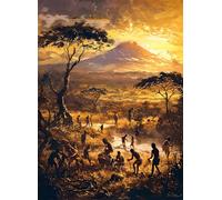 Puzzle 1000 Pezzi Arte per Adulti e Ragazzi, Puzzle Africa in Legno Adulti, Idea Regalo Jigsaw prateria per Gioco Familiare, Lettere sul retro Jigsaw, per Decorazione la Casa Regalo 75x50cm g-695