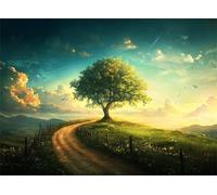 Puzzle 1000 Pezzi Arte per Adulti e Ragazzi, Puzzle Albero in Legno Adulti, Idea Regalo Jigsaw Paesaggio per Gioco Familiare, Lettere sul retro Jigsaw, per Decorazione la Casa Regalo 75x50cm g-423