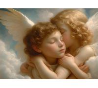 Puzzle 1000 Pezzi Arte per Adulti e Ragazzi, Puzzle Angelo in Legno Adulti, Idea Regalo Jigsaw Bambino per Gioco Familiare, Lettere sul retro Jigsaw, per Decorazione la Casa Regalo 75x50cm g-434