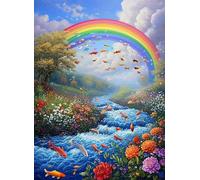 Puzzle 1000 Pezzi Arte per Adulti e Ragazzi, Puzzle Arcobaleno in Legno Adulti, Idea Regalo Jigsaw Fiore per Gioco Familiare, Lettere sul retro Jigsaw, per Decorazione la Casa Regalo 75x50cm g-514