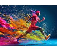 Puzzle 1000 Pezzi Arte per Adulti e Ragazzi, Puzzle Atleta in Legno Adulti, Idea Regalo Jigsaw Colore per Gioco Familiare, Lettere sul retro Jigsaw, per Decorazione la Casa Regalo 75x50cm g-495