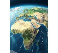 Puzzle 1000 Pezzi Arte per Adulti e Ragazzi, Puzzle Blu in Legno Adulti, Idea Regalo Jigsaw Mappa del mondo per Gioco Familiare, Lettere sul retro Jigsaw, per Decorazione la Casa Regalo 75x50cm g-844