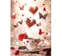 Puzzle 1000 Pezzi Arte per Adulti e Ragazzi, Puzzle Caffè in Legno Adulti, Idea Regalo Uomo e Donna, Jigsaw Amore per Gioco Familiare, Lettere sul retro Jigsaw, per Decorazione la Casa 75x50cm g-834