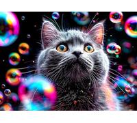 Puzzle 1000 Pezzi Arte per Adulti e Ragazzi, Puzzle Gatto in Legno Adulti, Idea Regalo Jigsaw Arcobaleno per Gioco Familiare, Lettere sul retro Jigsaw, per Decorazione la Casa Regalo 75x50cm g-311