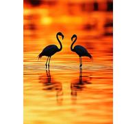 Puzzle 1000 Pezzi Arte per Adulti e Ragazzi, Puzzle Lago in Legno Adulti, Idea Regalo Jigsaw Fenicottero per Gioco Familiare, Lettere sul retro Jigsaw, per Decorazione la Casa Regalo 75x50cm g-759