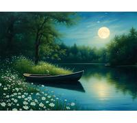 Puzzle 1000 Pezzi Arte per Adulti e Ragazzi, Puzzle Luna in Legno Adulti, Idea Regalo Uomo e Donna, Jigsaw Lago per Gioco Familiare, Lettere sul retro Jigsaw, Decorazione la Casa Regalo 75x50cm g-483