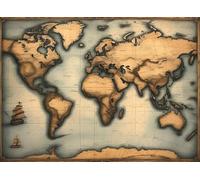Puzzle 1000 Pezzi Arte per Adulti e Ragazzi, Puzzle Mappa del mondo in Legno Adulti, Idea Regalo Jigsaw Retro per Gioco Familiare, Lettere sul retro Jigsaw, Decorazione la Casa Regalo 75x50cm g-418