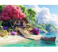 Puzzle 1000 Pezzi Arte per Adulti e Ragazzi, Puzzle Mare in Legno Adulti, Idea Regalo Uomo e Donna, Jigsaw Cabina per Gioco Familiare, Lettere sul retro Jigsaw, per Decorazione la Casa 75x50cm g-153
