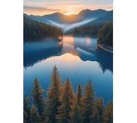 Puzzle 1000 Pezzi Arte per Adulti e Ragazzi, Puzzle Montagna in Legno Adulti, Idea Regalo Jigsaw Lago per Gioco Familiare, Lettere sul retro Jigsaw, per Decorazione la Casa Regalo 75x50cm g-946