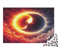 Puzzle 1000 pezzi Arte Yin Yang Eclissi Eclissi solare preciso incorniciabile opera dettagliata cartone premium spesso famiglia 70x50cm