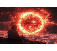 Puzzle 1000 Pezzi Astronauta Puzzle 1000 Pezzi Legno per Adulti Universo, Splendidamente Confezionato in Una Scatola di Cartone, Trasportabile in Una Borsa a Rete per Regalo Donna 50 x 75 cm RXPT-4247