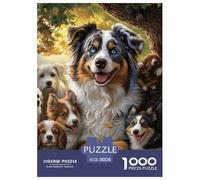 Puzzle 1000 Pezzi AUSTRALIAN SHEPHERD Qualità Premium Cute Animals Multicolore Puzzle Al Divertenti Per Uomo E Donna Regalo Per Adulti E Bambini Da 14 Anni E Più 38x26cm/1000pcs