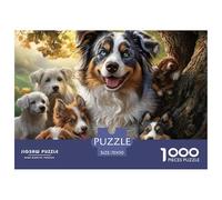 Puzzle 1000 Pezzi AUSTRALIAN SHEPHERD Qualità Premium Cute Animals Puzzle Impegnativo Idea Regalo Uomo E Donna Regalo Per Adulti E Bambini Da 14 Anni E Più 70x50cm/1000pcs