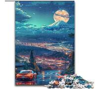 Puzzle 1000 pezzi Auto sotto il cielo notturno in legno, rompicapo ad alta difficoltà per adolescenti, 50x75cm, Natale o compleanni